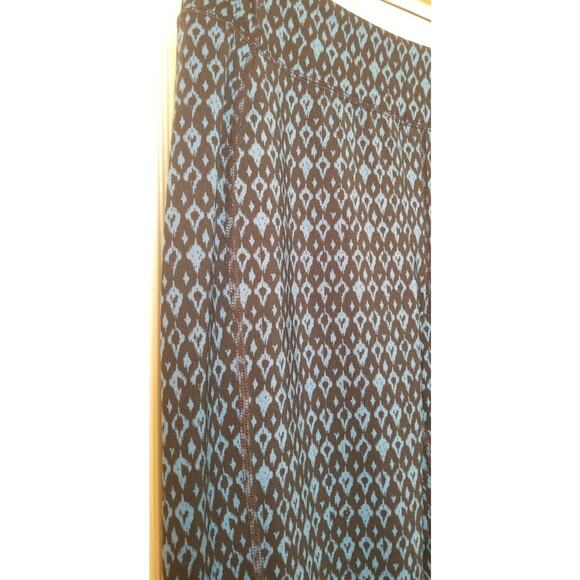 Coldwater Creek Direct Blue Black Wide Leg Geo Print Stretch Pants Size Medium - Picture 4 of 6